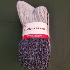 Lucky Brand Women's Super Soft Boot Socks Fits Shoe Sizes 5-10, 6 Pair New